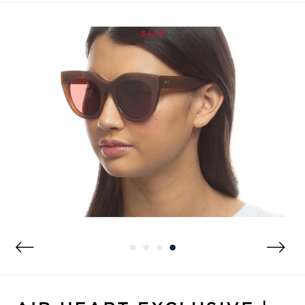 Le Specs Air Heart Sunglasses NWT